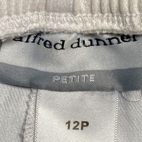 Alfred Dunner White Wide Leg Elastic Waist Cotton Polyester Blend Dress Pants 12 - Picture 4 of 6